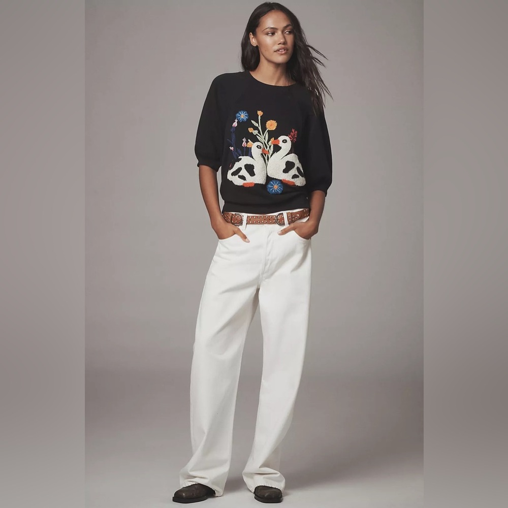 Anthropologie By Anthropologie Tufted Duck Sweatshirt - Picture 4 of 7